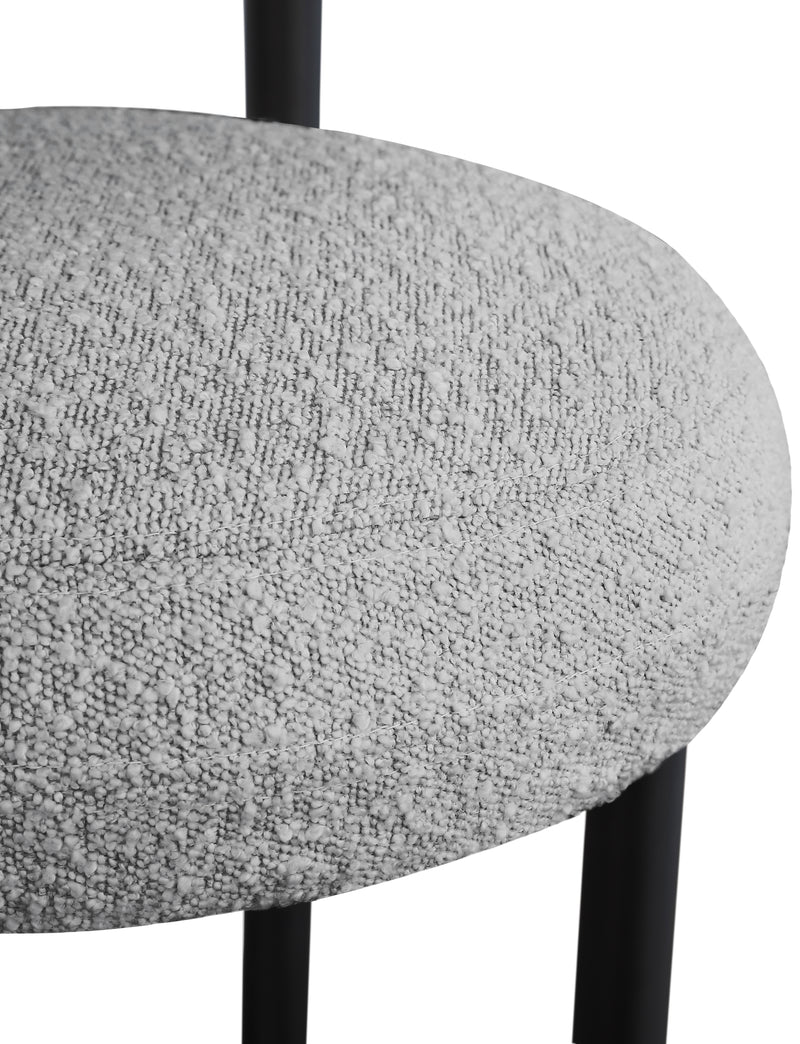 Bordeaux Grey Boucle Fabric Stool