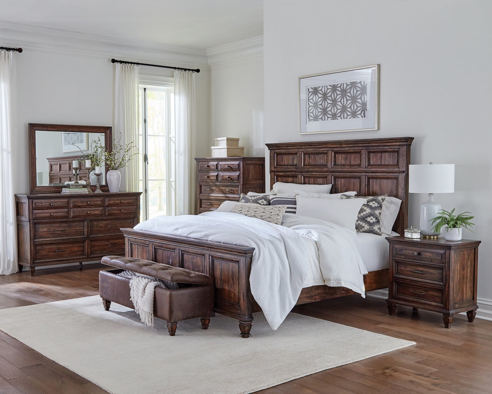 Avenue King Panel Bed Weathered Burnished Brown