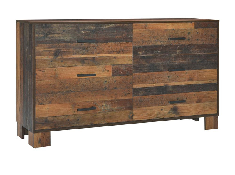 Sidney 6 Drawer Dresser Rustic Pine