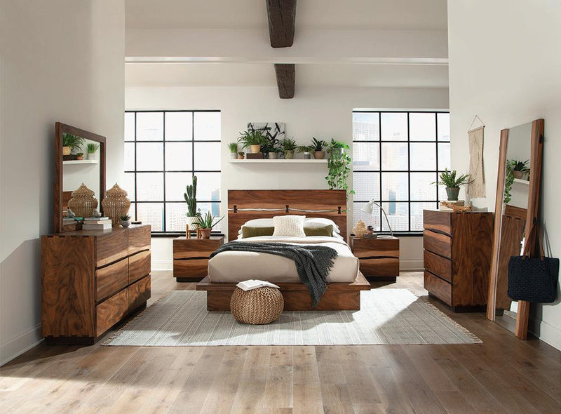 Winslow Storage King Bed Smokey Walnut And Coffee Bean