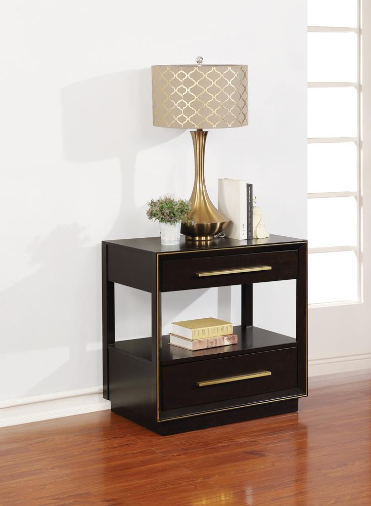 Durango 2 Drawer Nightstand Smoked Peppercorn