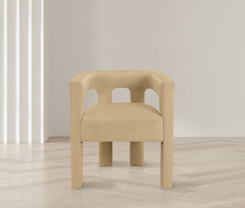 Athena Camel Velvet Dining Chair