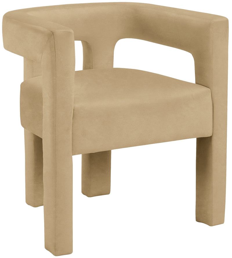 Athena Camel Velvet Dining Chair