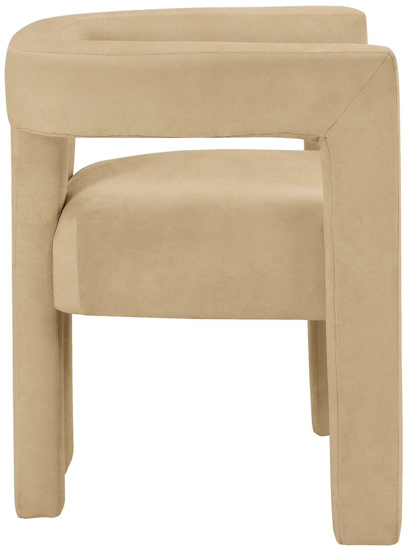 Athena Camel Velvet Dining Chair