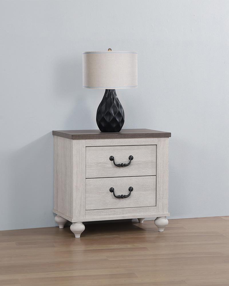 Stillwood 2 Drawer Nightstand Vintage Linen