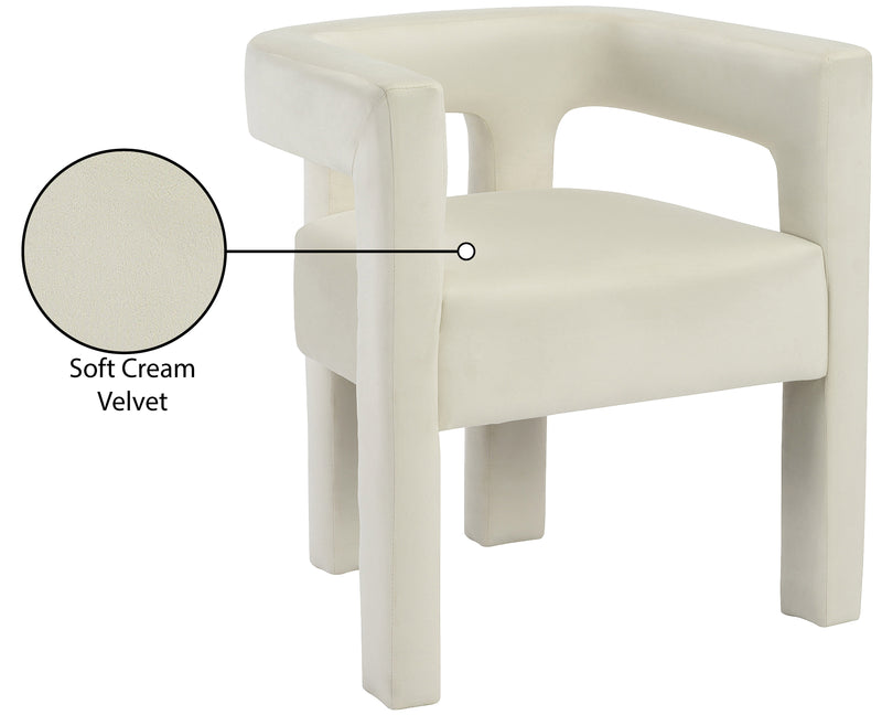 Athena Cream Velvet Dining Chair