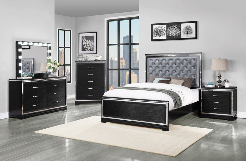 Eleanor Rectangular 6 Drawer Dresser Silver And Black