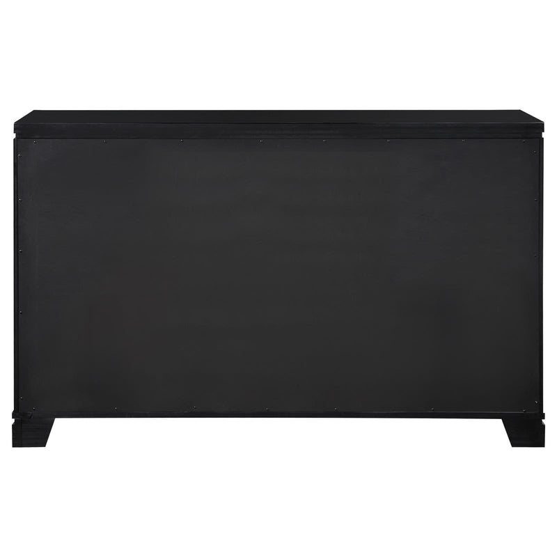 Eleanor Rectangular 6 Drawer Dresser Silver And Black