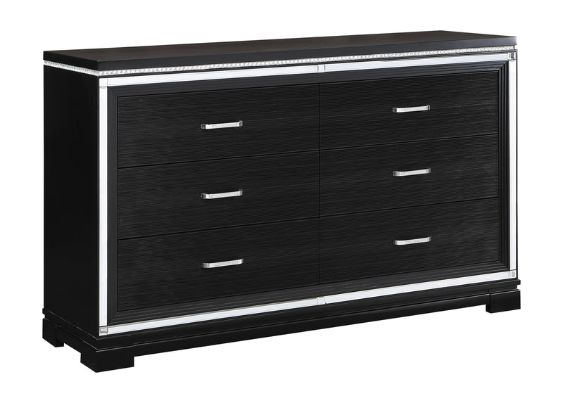 Eleanor Rectangular 3 Drawer Nightstand Silver And Black