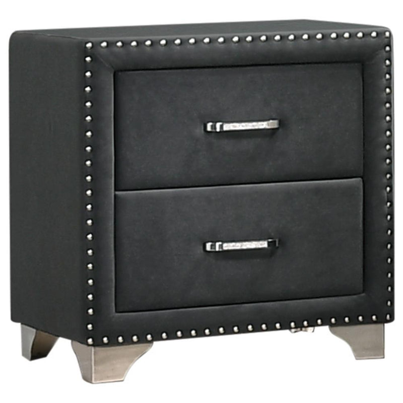 Melody 2 Drawer Upholstered Nightstand Grey