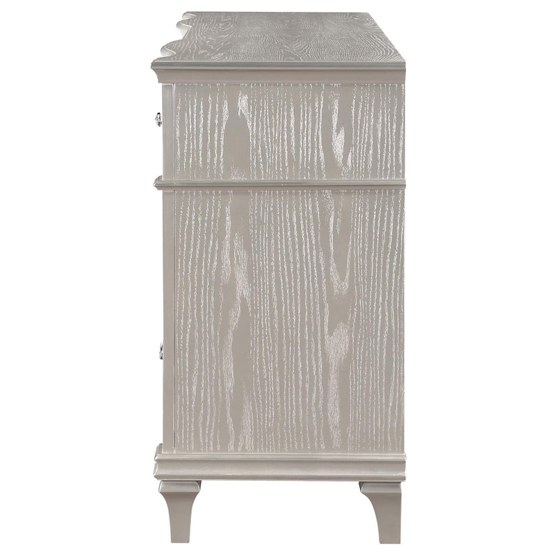 Evangeline 9 Drawer Dresser Silver Oak