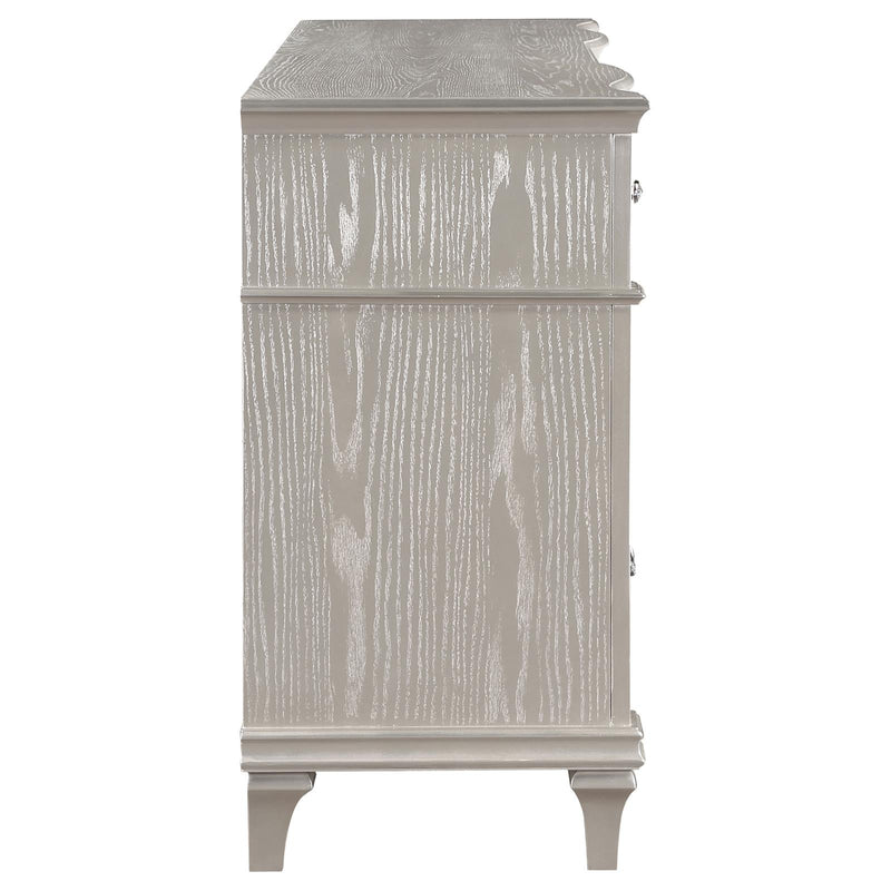 Evangeline 9 Drawer Dresser Silver Oak