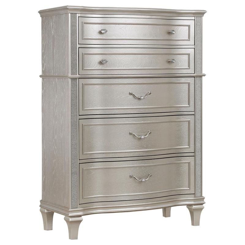 Evangeline 6 Drawer Chest Silver Oak