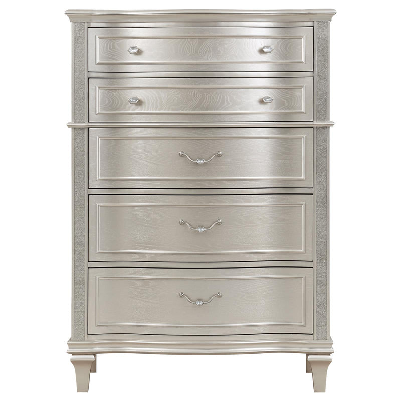 Evangeline 6 Drawer Chest Silver Oak