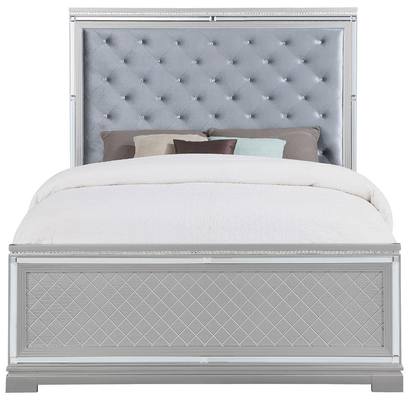 Eleanor Upholstered Tufted Bed Metallic