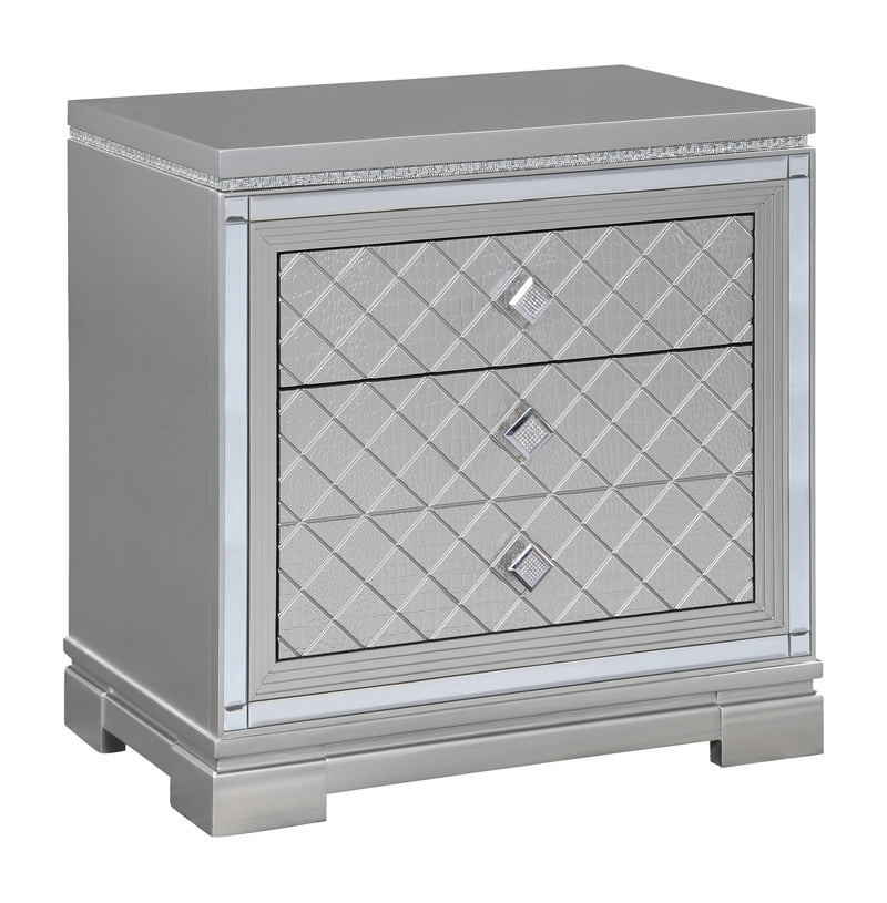 Eleanor Rectangular 5 Drawer Chest Silver And Black