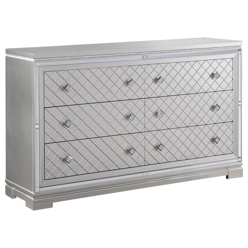 Eleanor Rectangular 6 Drawer Dresser Metallic