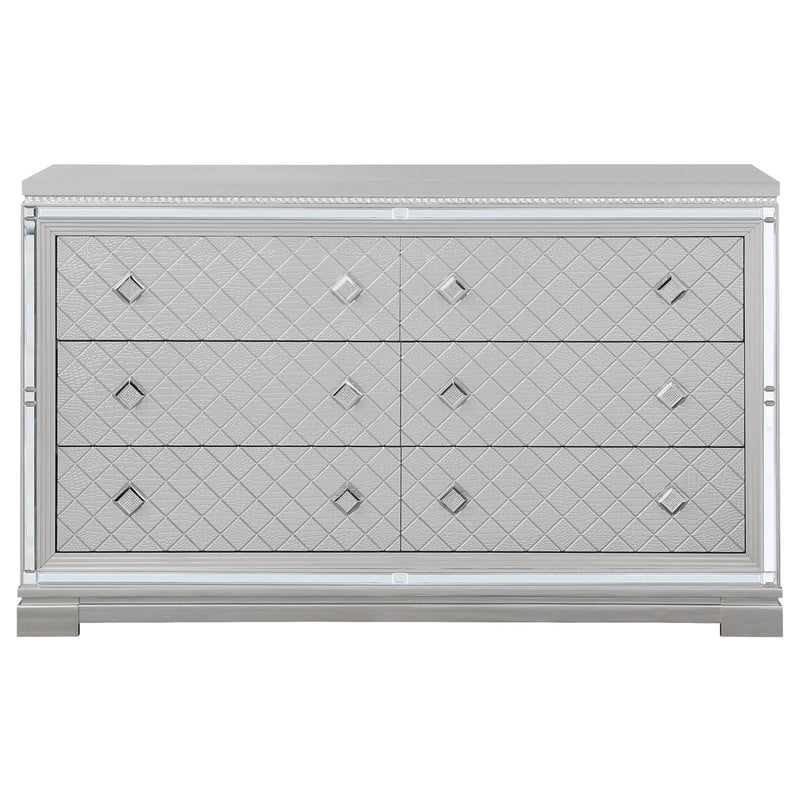 Eleanor Rectangular 6 Drawer Dresser Metallic