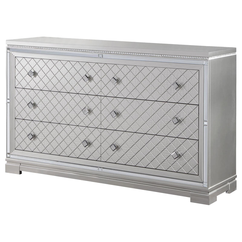 Eleanor Rectangular 6 Drawer Dresser Metallic