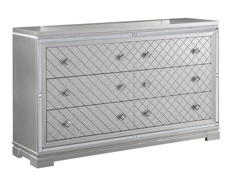 Eleanor Rectangular 6 Drawer Dresser Metallic