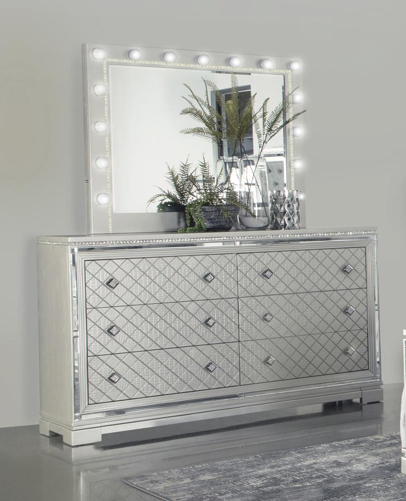 Eleanor Rectangular 6 Drawer Dresser Metallic