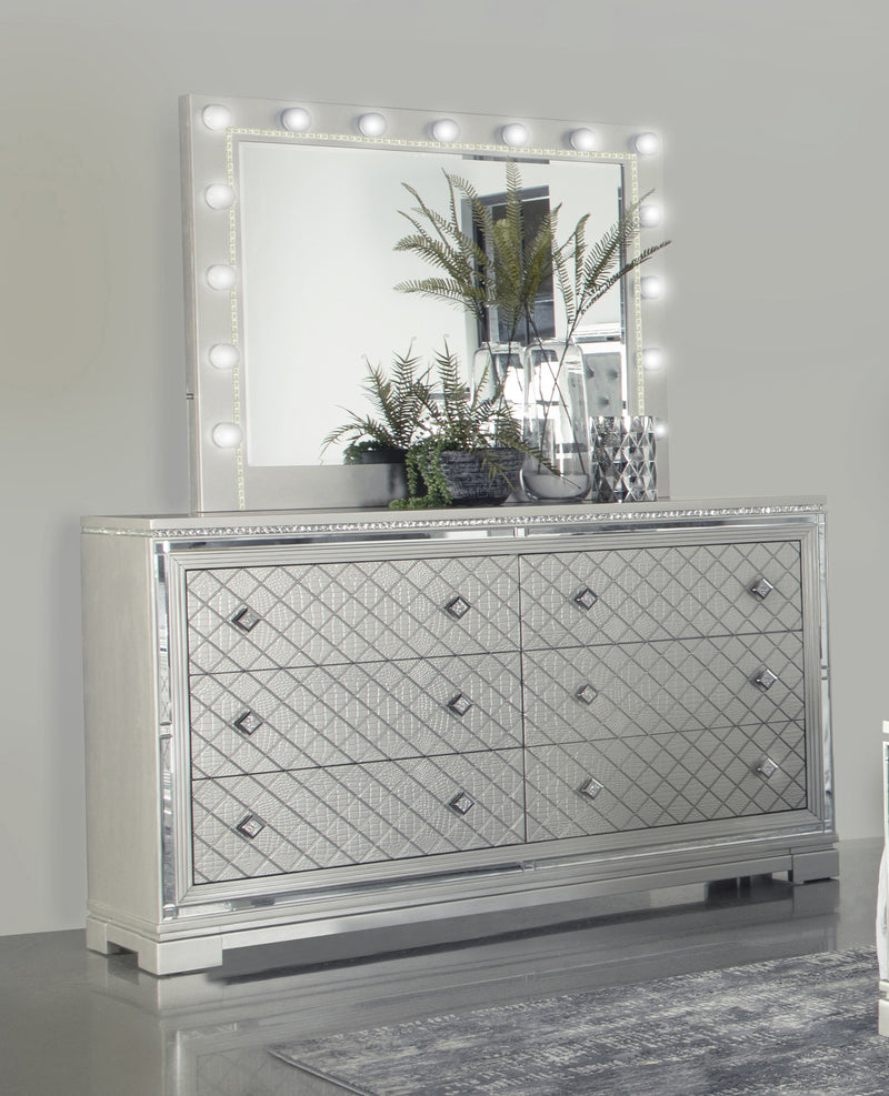 Eleanor Rectangular 5 Drawer Chest Metallic