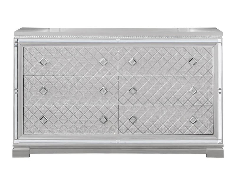 Eleanor Rectangular 6 Drawer Dresser Metallic