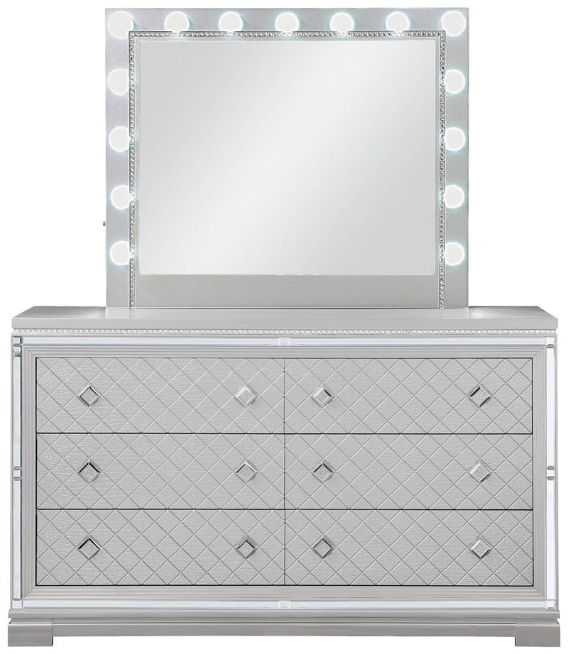 Eleanor Rectangular 6 Drawer Dresser Metallic