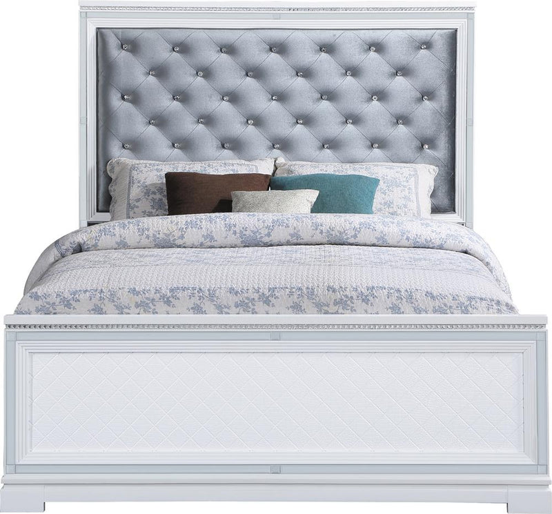 Eleanor Upholstered Tufted Bed White