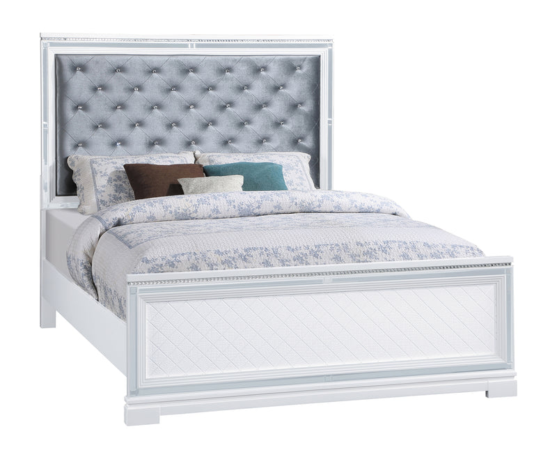 Eleanor Upholstered Tufted Bed Metallic