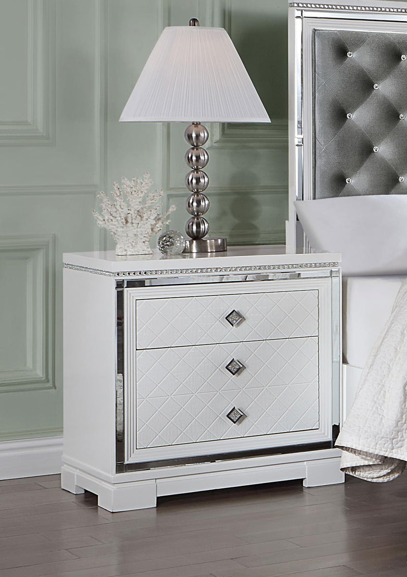 Eleanor Rectangular 2 Drawer Nightstand White