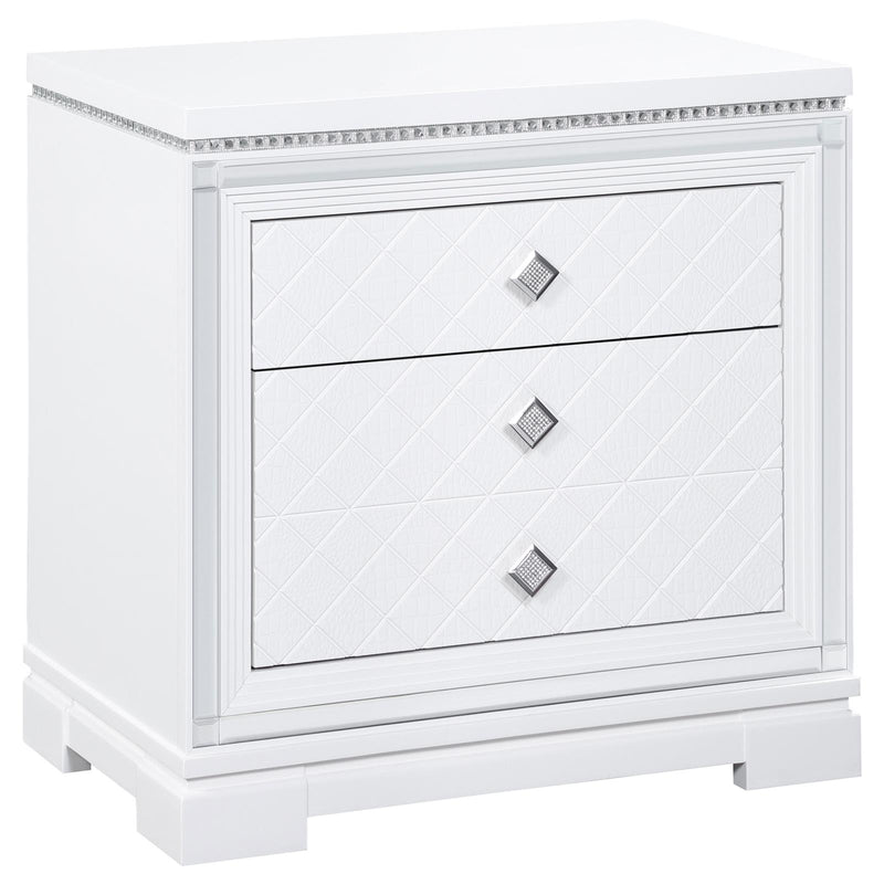 Eleanor Rectangular 2 Drawer Nightstand White