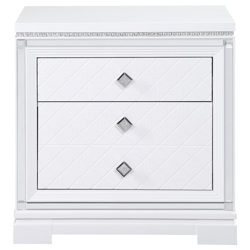 Eleanor Rectangular 2 Drawer Nightstand White