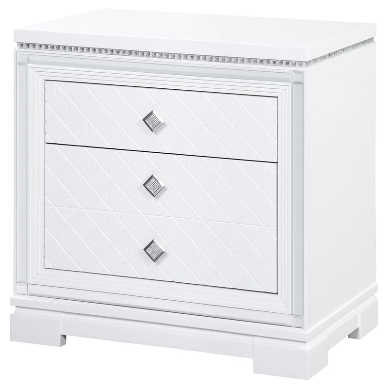 Eleanor Rectangular 2 Drawer Nightstand White