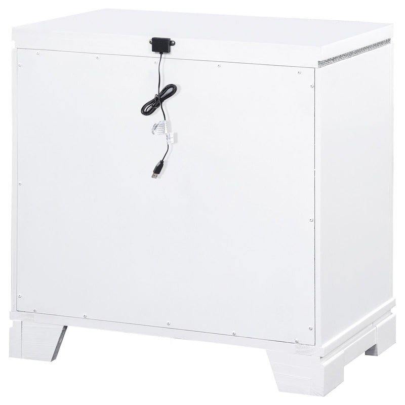 Eleanor Rectangular 2 Drawer Nightstand White