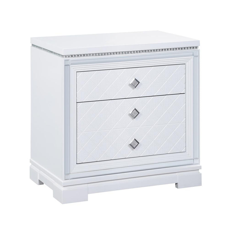 Eleanor Rectangular 2 Drawer Nightstand White