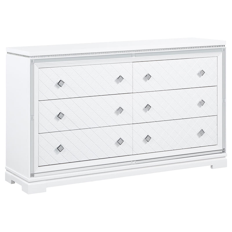 Eleanor Rectangular 6 Drawer Dresser White