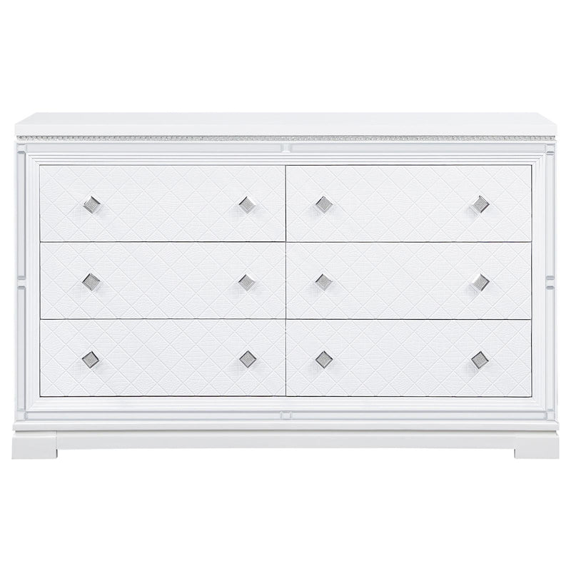 Eleanor Rectangular 6 Drawer Dresser White