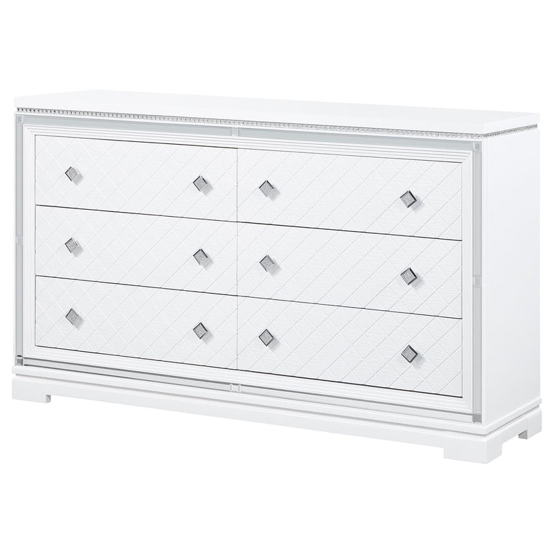 Eleanor Rectangular 6 Drawer Dresser White