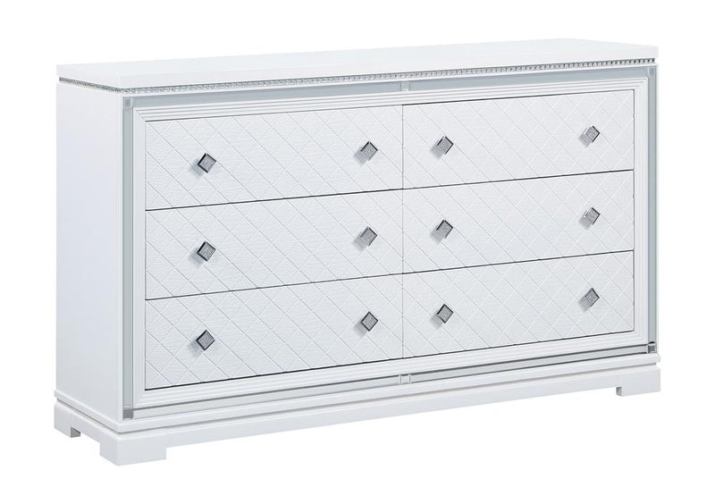 Eleanor Rectangular 6 Drawer Dresser White