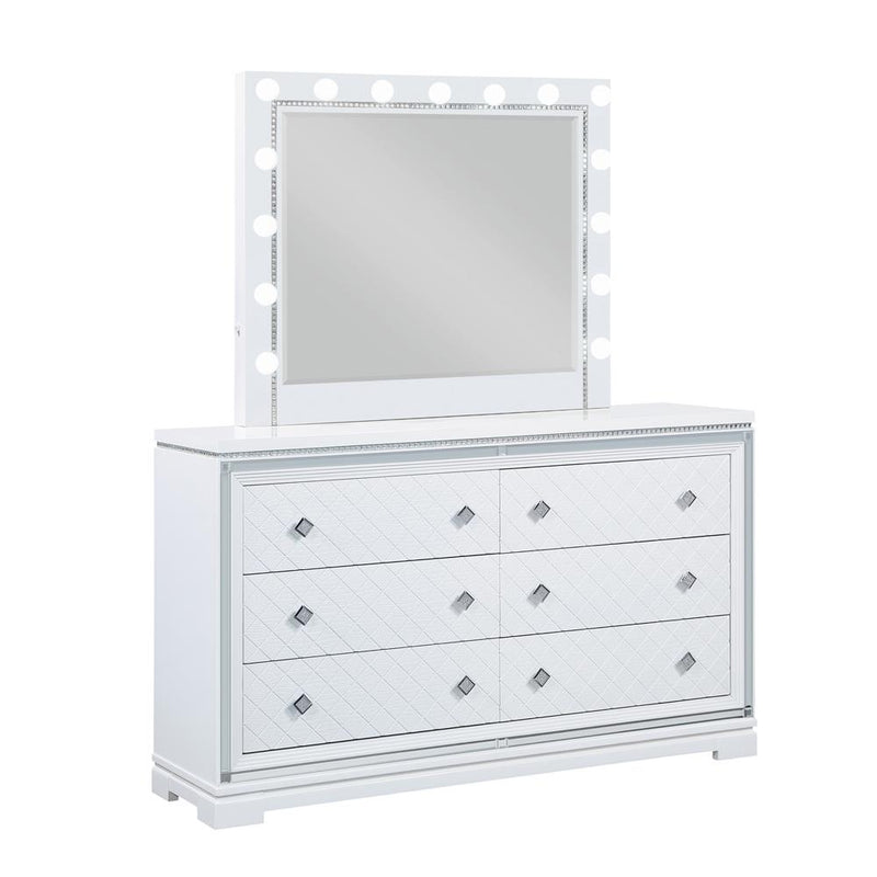 Eleanor Rectangular 6 Drawer Dresser White