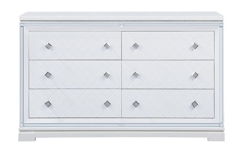 Eleanor Rectangular 6 Drawer Dresser White