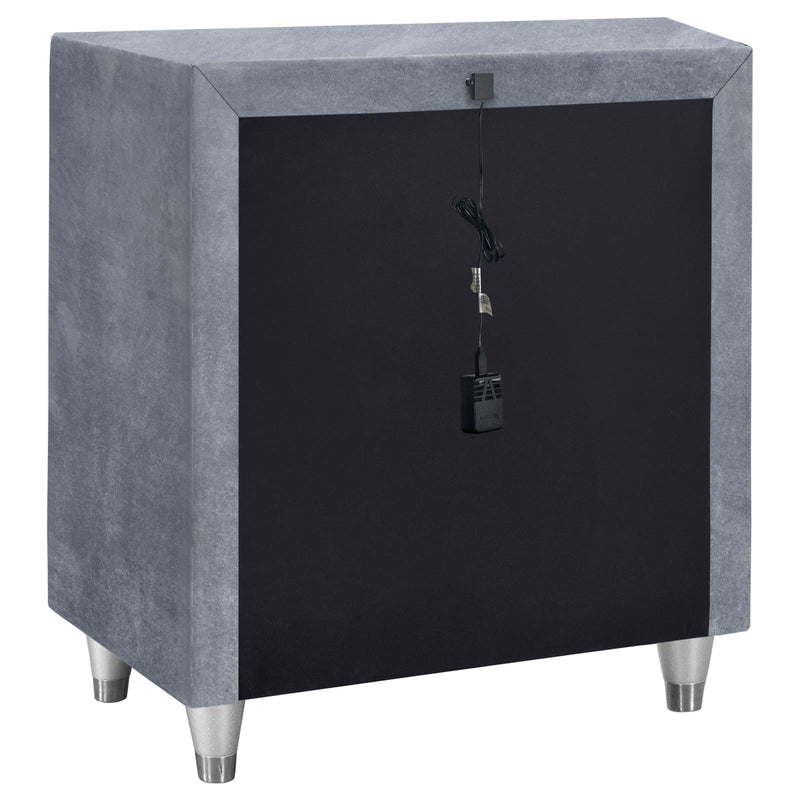 Antonella Upholstered 3-Drawer Nightstand Grey