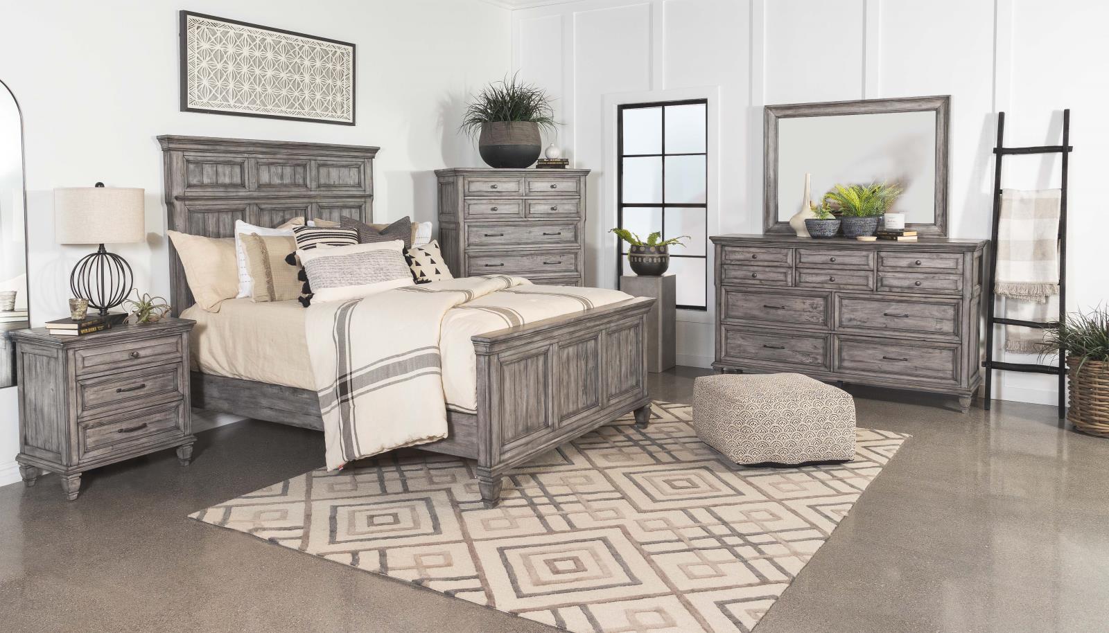 Avenue 4 piece King Panel Bedroom Set Grey