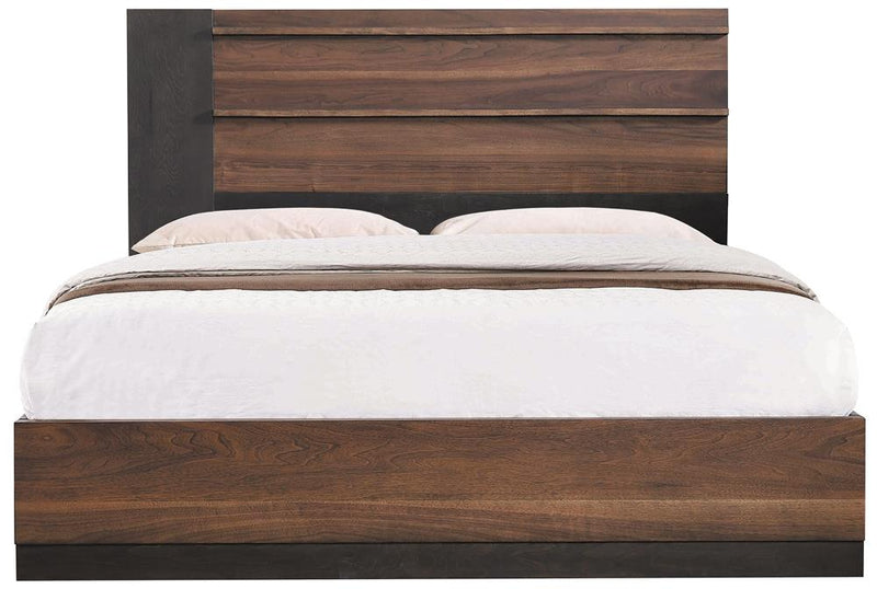 Azalia Rectangular Bed Black And Walnut