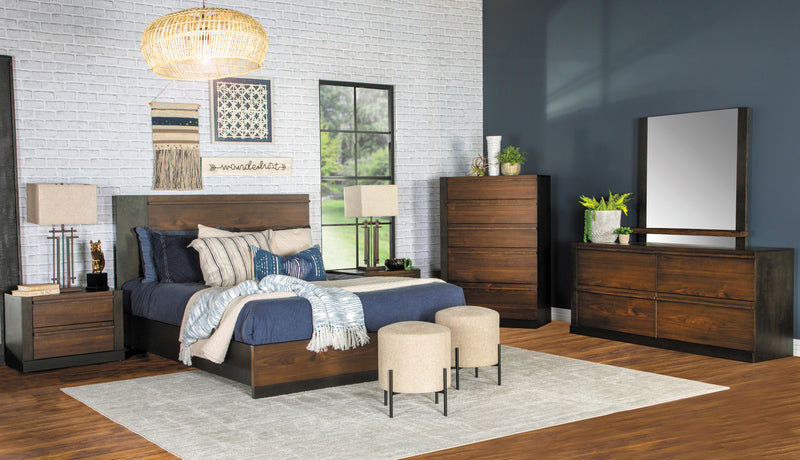 Azalia 4-Drawer Dresser Black And Walnut