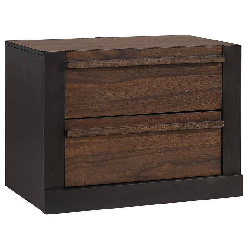 Azalia 2 Drawer Nightstand Black And Walnut