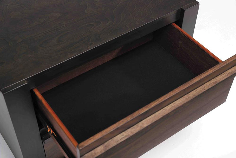 Azalia 2 Drawer Nightstand Black And Walnut