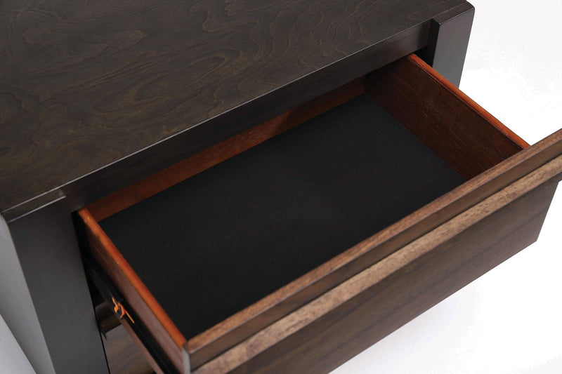 Azalia 2-Drawer Nightstand Black And Walnut