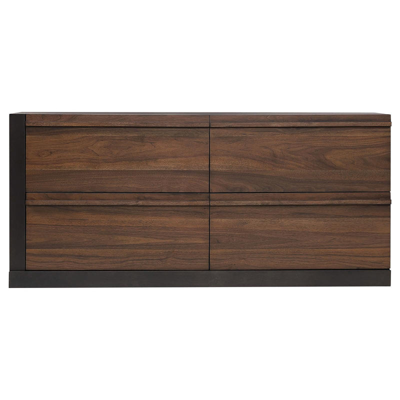 Azalia 4-Drawer Dresser Black And Walnut